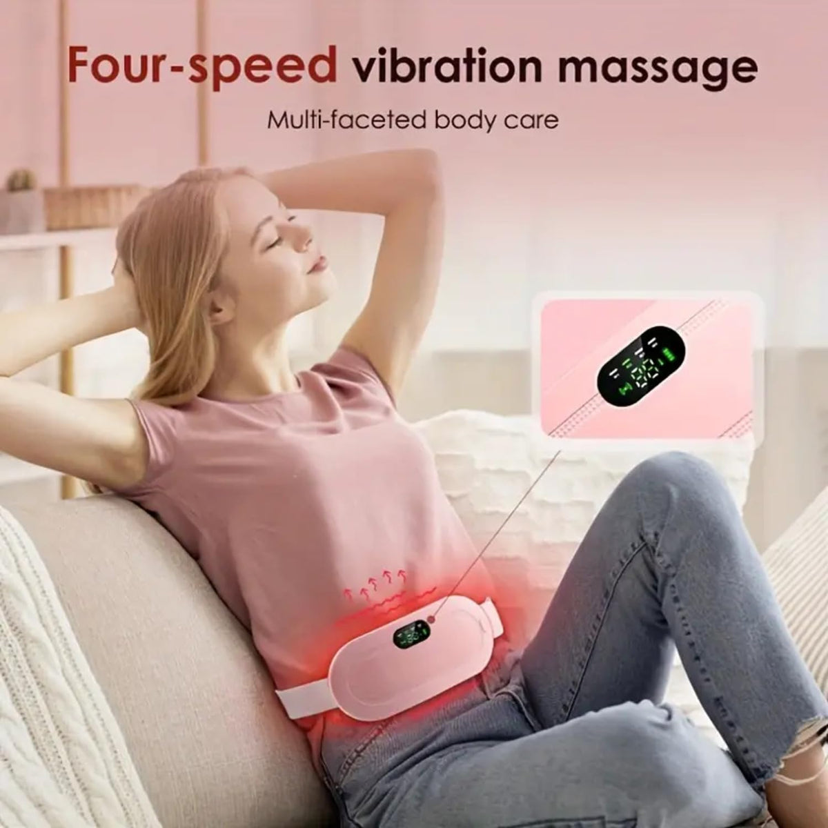 Portable Cordless Period Pain Relief Heating & Massage Belt for Women